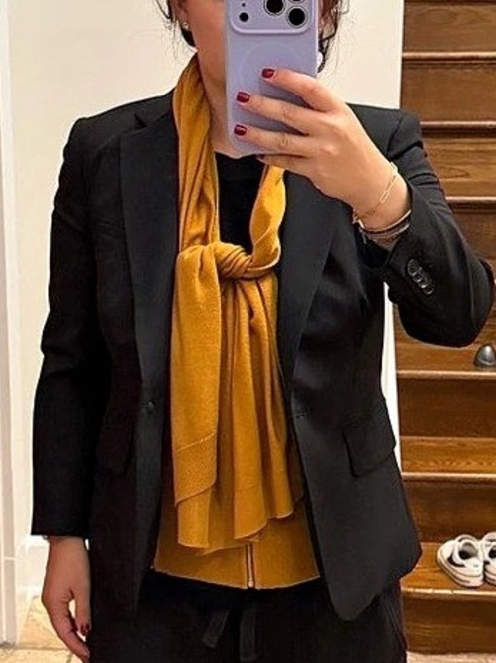 Veronica Beard Syra Scarf Dickey Merino Wool in Honey NWT